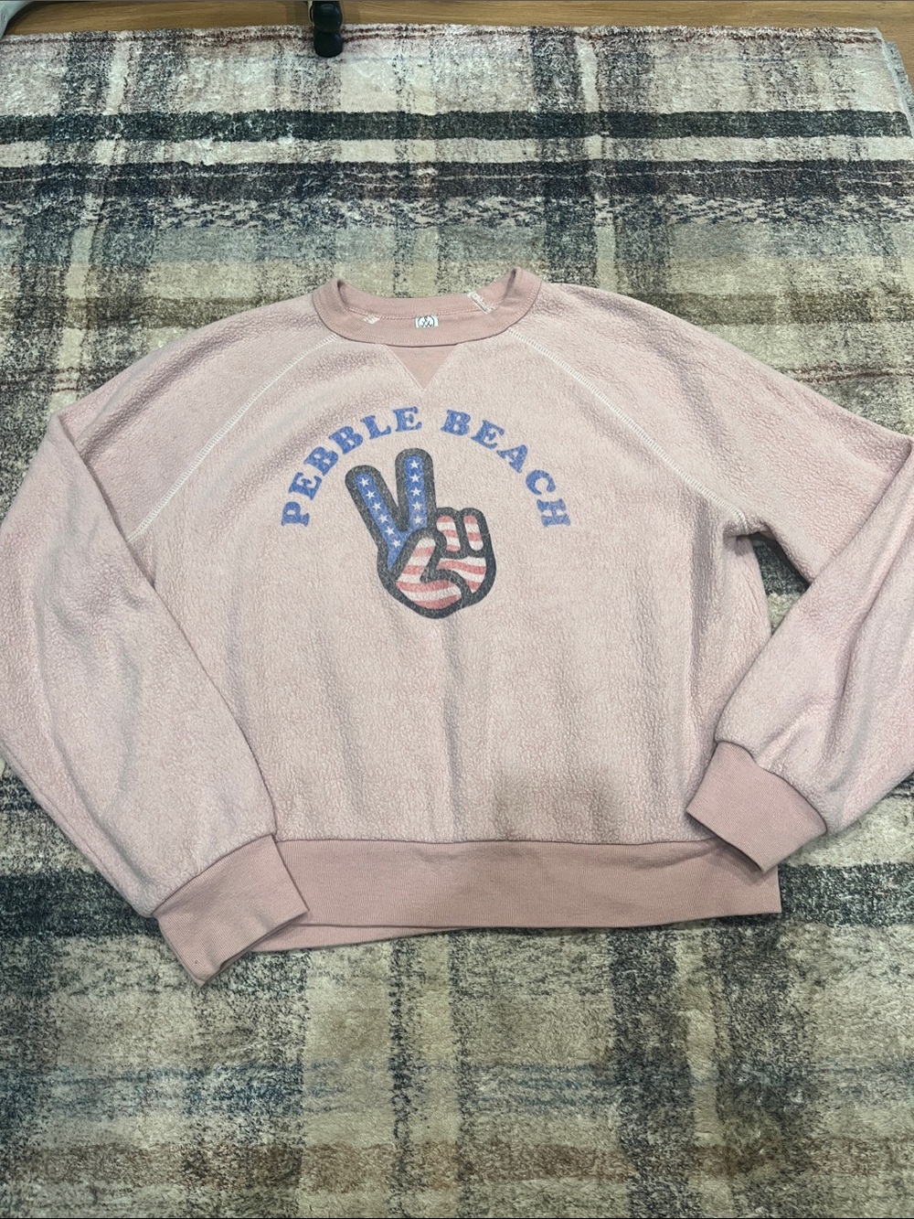 Pebble Beach Pink Fleece Pullover Sweatshirt